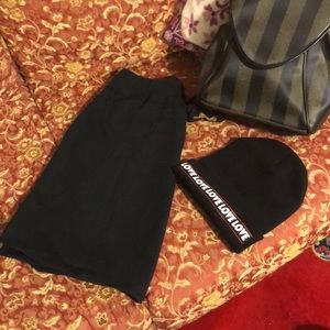 The Perfect Black Sweat-pant Skirt, 94% Cotton